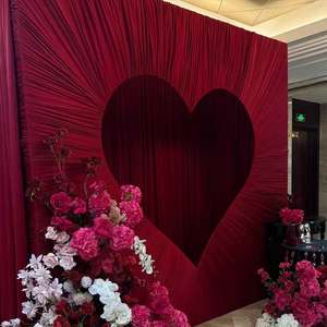 حامل خلفية على شكل قلب رومانسي، تصميم أنيق وعصري وبسيط، إصدار جديد قابل للفصل لخلفيات حفلات الزفاف - Product Image 1