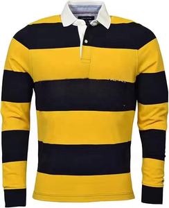 ラグビーポロシャツ新デザインコットン半袖ストライプラグビーフットボール用カスタムラグビージャージ - Product Image 1