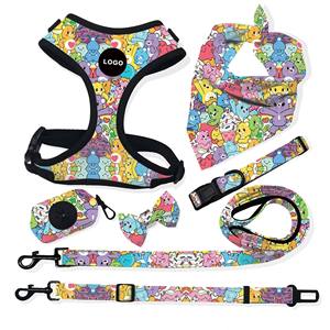 Ensemble de harnais pour chien à la mode en gros, ensemble de laisse et de nœud papillon de luxe pour animaux de compagnie, harnais pour chien réglable, design personnalisé - Product Image 4