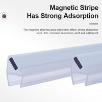 Prix de gros usine Qualité supérieure Joint d'étanchéité en plastique creux en forme de U avec éponge en silicone et caoutchouc magnétique, anti-froid et anti-poussière pour salle de bain