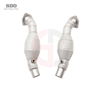 Downpipe SDO yang telah ditingkatkan dengan peredam panas, hasil akhir mentah untuk Ferrari F430 4.3L Spider Berlinetta V8 2004-2009 F131EVO
