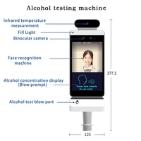 Alcoholímetro Digital con Control de Acceso WiFi, Cámara Dual, Pantalla Táctil LCD de 8 Pulgadas, Cubierta Metálica, Diseño Robusto para Conductores, Android