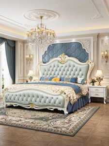 Ensemble de meubles de chambre à coucher de style royal français en bois massif antique et cuir de luxe, <span class=keywords><strong>acheter</strong></span> <span class=keywords><strong>un</strong></span> ensemble de meubles de chambre à coucher de luxe pour <span class=keywords><strong>lit</strong></span> king-size - Product Image 5