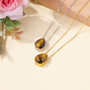 Bán Buôn Tự Nhiên Chữa Bệnh Tinh Thể Thép Không Gỉ Vòng Cổ Pha Lê Nước Drop Shipping Tro Dầu Container Kỷ Niệm Mặt Dây Chuyền Thủ Công Mỹ Nghệ - Product Image 4