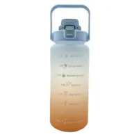 थोक अनुकूलित BPA मुक्त 2L प्लास्टिक प्रेरक पीने खेल पानी की बोतल के साथ समय मार्कर