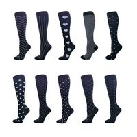 Chaussettes de compression de sport dégradées d'automne sur le genou cyclisme Cross-Country Marathon Crew Pressure Running Over-the-Knee