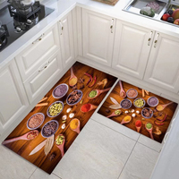 Ensemble de tapis de sol de cuisine en velours de cristal antidérapant de luxe fourni par la Chine tapis de cuisine lavables pour la décoration intérieure moderne