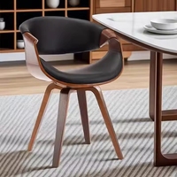 Chaises de salle à manger pivotantes en rotin et noyer VL en promotion, ergonomiques avec dossier en cannage, accoudoirs courbés et structure en bois courbé