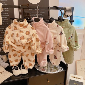 New Casual Cartoon Children's Fleece-Lined Stand Collar <strong>Jacket</strong> Boys Girls Baby Autumn Winter Double-Sided Fleece Thickened Warm - Product Image 3