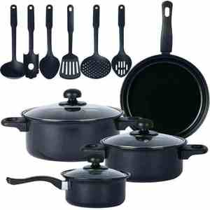 Ensemble de 13 ustensiles de cuisine antiadhésifs en fonte/acier, casseroles, poêles, casserole, marmite, faitout, poêle à frire, wok pour la cuisine à domicile - Product Image 5
