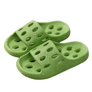 home Slippers with holes fashion beach leisure soft thick platform soles unisex indoor home bath Slide Sandals slippers shoes