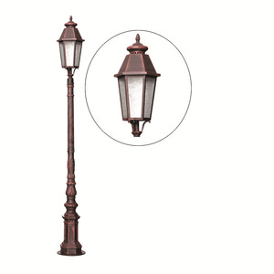 เสาไฟสวนเหล็กกลางแจ้ง หลอดไฟ LED พร้อมโคมแก้ว แสงวอร์มไวท์ 2700K IP66 หลอดไฟ A19 แบบไม่ถอดได้ ใช้ไฟ AC 220V พร้อมเซ็นเซอร์ตรวจจับความเคลื่อนไหว ใช้พลังงานแสงอาทิตย์ - Product Image 3