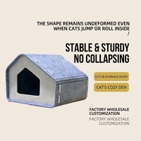 Maisonnette en feutre pour animaux de compagnie, lit pour chat intégré pour jouer et dormir, coussin moelleux, griffoir pour chat résistant aux rayures, universel quatre saisons, petite taille