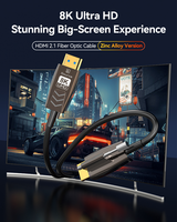 Kabel Serat Optik HDMI 8K A402 Kelas Teknik 1-100M 48Gbps 8K60Hz Paduan Seng untuk Stadion, Konferensi, dan Dinding