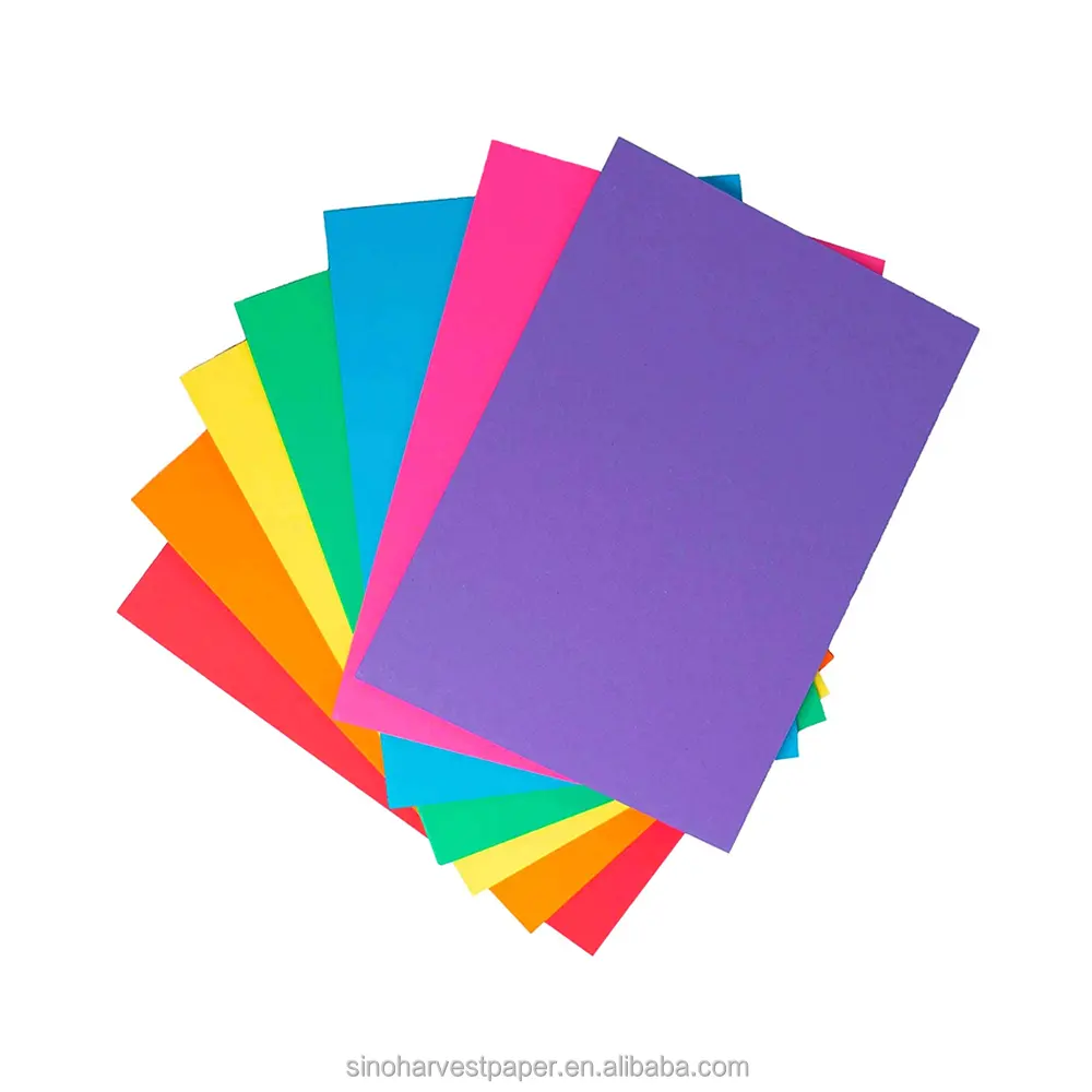 재활용 A4 밝은 색상 복사 용지 카드 스톡 용지 사무실 또는 학교 종이 접기를위한 맞춤형 크기