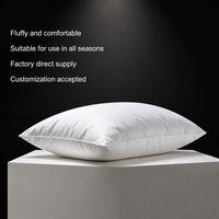 Oreiller en duvet de canard blanc en gros, garnissage haute densité, housse en coton respirant, qualité hôtelière douce, pour usage domestique et hôtelier, personnalisable