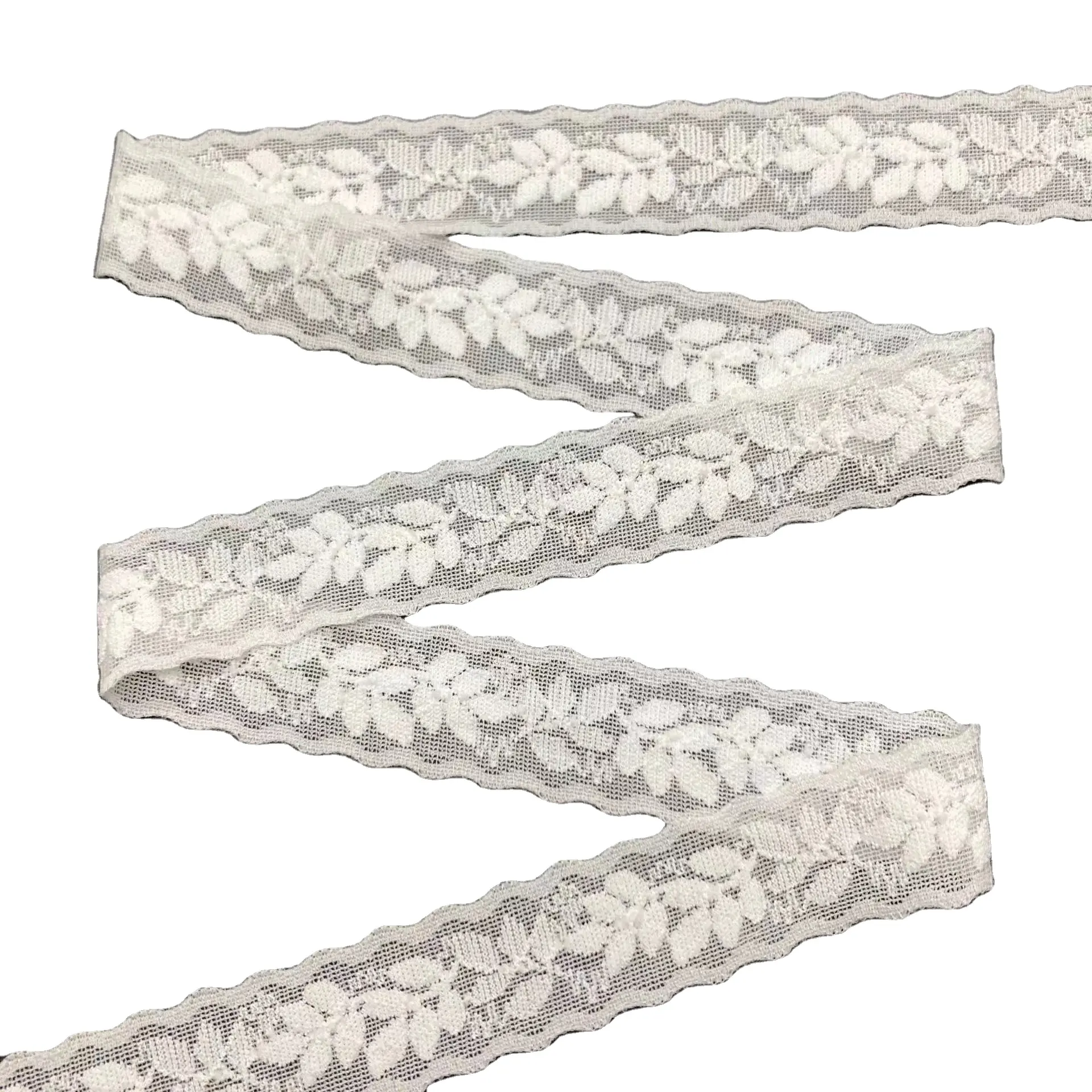 Mode aushöhlen Spitze tirm weiße Häkel spitze Polyester Stretch Spitze sortiert Muster für Kleidungs stücke