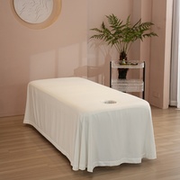 Ensemble de draps de table de massage en microfibre blanc 4 pièces Taille et logo personnalisés