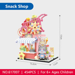 617007<span class=keywords><strong>ร้าน</strong></span><span class=keywords><strong>ขาย</strong></span>ขนมขบเคี้ยวฉากในเมืองถนนที่สร้างสรรค์น่ารักตั้งโต๊ะตกแต่งบล็อกโมเดลเด็กตัวต่อชุดของเล่นพลาสติก - Product Image 5