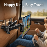 Support de téléphone pour appuie-tête de siège arrière de voiture compatible iPad avec fixation par clip en plastique ABS pour les voyages et les sorties d'enfants