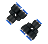 Raccord en T en plastique, trois extrémités à enfoncer pour tube de 8 mm, raccord de séparation de flux d'air