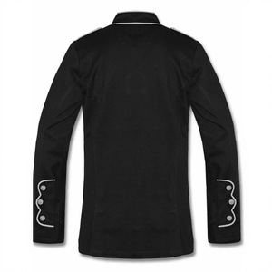 Chaqueta Gótica Militar para Hombre |   Abrigo negro <span class=keywords><strong>de</strong></span> oficina con ribetes rojos, disfraz <span class=keywords><strong>de</strong></span> cosplay - Product Image 2