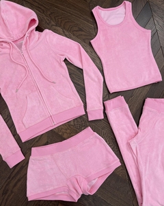 Produttori di <span class=keywords><strong>Abbigliamento</strong></span> per Logo Personalizzato, Set Due Pezzi in Felpa Francese per <span class=keywords><strong>Donna</strong></span>, Tuta Sportiva Primaverile con Felpa con Zip Classica - Product Image 2