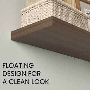 Floating Shelves <b>Light</b> Brown 2 Shelves 1.50 In H Wall Mount Storage Display Rack - Product Image 5