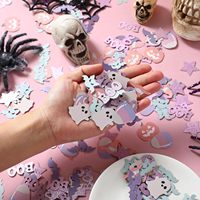 Confettis d'Halloween pour la table, Confettis Joyeux Halloween, Fantôme, Chauve-souris, Chapeau de sorcière, Citrouille, Décoration pour fête d'Halloween, baby shower et anniversaire