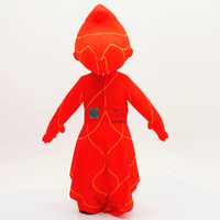 Costume de mascotte gonflable pour adulte, fille aux cheveux roux, pour défilé d'Halloween, performance de cosplay, robe de fête géante de 2,2 m