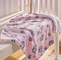 Couverture en flanelle pelucheuse Sherpa pour filles et garçons, couverture douce en micro-polaire pour bébé avec imprimé animal pour nouveau-né et crèche
