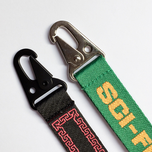 Manufacturer's Free Sample Custom Printed Short Fashion Keychain Woven Logo Jacquard Hook Promotional <strong>Cheap</strong> Customized Key <strong>Chain</strong> - Product Image 3