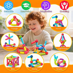 Bâtons de construction magnétiques, jouet magnétique coloré pour enfants - Product Image 2
