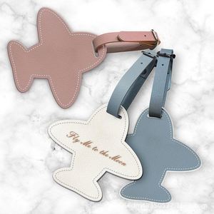 Personalized PU Leather Travel Luggage <b>Tag</b> Striped Portable Bag <b>Tag</b> Baggage Funny Travel Airplane <b>Name</b> <b>Tag</b> Suitcases Identifier - Product Image 3