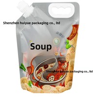 Pochette à bec verseur multi-usages de qualité alimentaire, sac en nylon PA sous vide pour soupes, bouillons de bœuf, sauces et boissons, pour la vente à emporter et l'usage domestique
