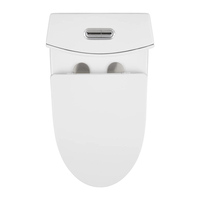 WC moderne en céramique blanche avec options monobloc/bidé intégré, système de chasse double, design économe en eau, siège à fermeture douce