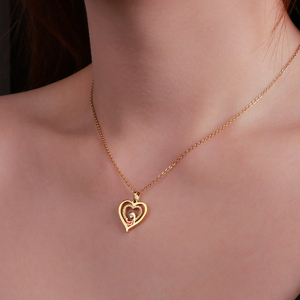 Collar con Colgante de Corazón Chapado en Oro 304 316, Cadena de Aleación Romántica para Mujer, Joyería para Uso Diario - Product Image 5