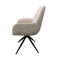Fauteuil de canapé de loisirs moderne au design chaud avec coussin épais en coton rempli d'aile arrière jambes étoilées pour chambre à coucher et salle à manger