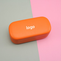 Vente en gros d'étuis et de sacs à lunettes de soleil de luxe de haute qualité, personnalisés avec logo, portables, orange, pour lunettes de soleil, ensemble de boîtes