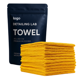 Serviette de detailing OEM sans bords 40x40cm 245-420GSM en microfibre premium pour l'entretien automobile, mélange 70/30 & 80/20, serviette de séchage pour voiture - Product Image 1