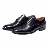 Chaussures Oxford de luxe pour hommes en cuir véritable à lacets, bout carré, semelle en caoutchouc, pour le bureau, la carrière, les mariages, l'extérieur, le printemps