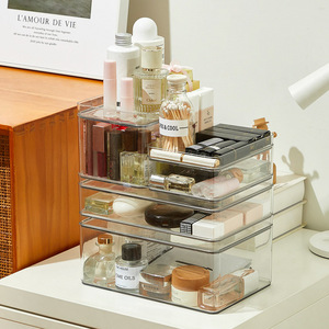 Acrylic Transparent Organizer Box With Lid Stackable Rectangle Office <b>Desk</b> Storage Container For Stationery And <b>Small</b> Items - Product Image 4