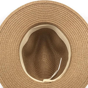 Sombreros de Paja para Mujer, Estilo Panamá, de Ala Ancha, para Playa, Protección UV, Sombrero de Sol Jazz, Plegable, para Hombre, Estilo Fedora - Product Image 6