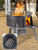 Poêle à bois commercial portable, four de cuisson industriel extérieur pour camping et restauration sur site
