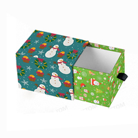 Boîte-cadeau de Noël de style tiroir en carton rouge personnalisée réveillon de Noël rempli de pomme écharpe boîte-cadeau créative boîte vide