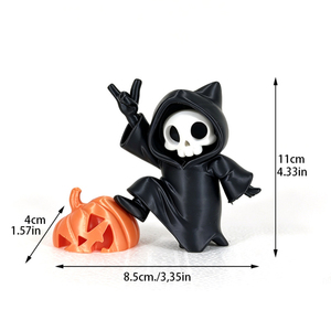 Estatua de la Parca Impresa en 3D para Halloween, Mini Figuras Decorativas con Accesorio de Calabaza, Regalo para Amigos, Familia, Oficina, Decoración de Interiores - Product Image 2