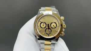 Reloj Cronógrafo de Lujo para Hombre, Dorado, con Esfera de 3 Ojos, Marcadores de Diamantes Negros, Acero Inoxidable, Resistente al Agua, para Negocios - Product Image 6