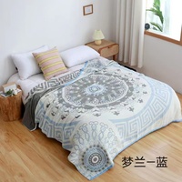 Couverture en gaze de coton multicouche Couvre-lit Serviette de lit Quilt Absorption d'humidité Respirant Doux pour la peau Drap de lit Literie