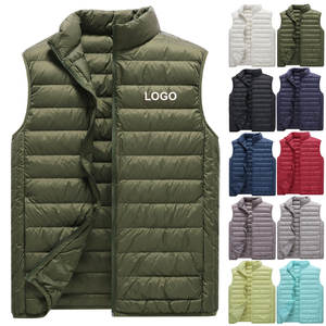 เสื้อกั๊กขนเป็ดสำหรับผู้ชายและผู้หญิงเสื้อกั๊กคอปกตั้งแขนกุดทรงสลิมฟิตน้ำหนักเบา - Product Image 1