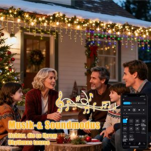 Guirlandes lumineuses LED en forme <span class=keywords><strong>de</strong></span> glaçons, application et télécommande, étanches IP44, 17 modes, minuterie pour salon, mariage, fête <span class=keywords><strong>de</strong></span> <span class=keywords><strong>Noël</strong></span>, Halloween - Product Image 5
